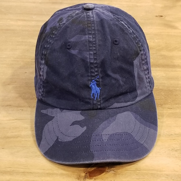 Polo Ralph Lauren Other - Polo Ralph Lauren Hat Cap Blue Gray Camo Camouflage Pony Casual Cotton Dad